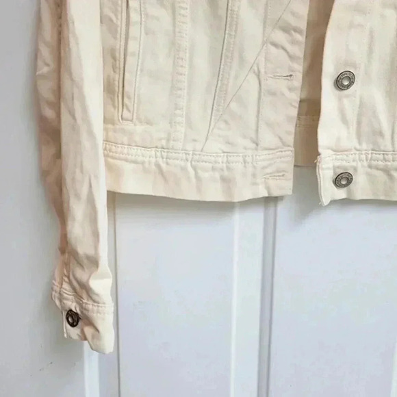 Free People Rumors Denim Jacket in Ivory Size Small OB933373 - Picture 5 of 15